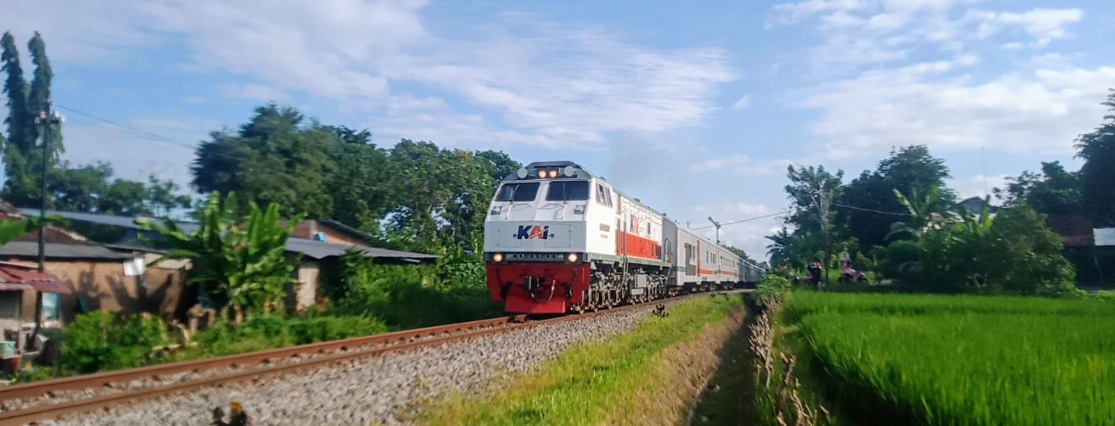 KA Mutiara Timur meninggalkan Stasiun Banyuwangi Kota