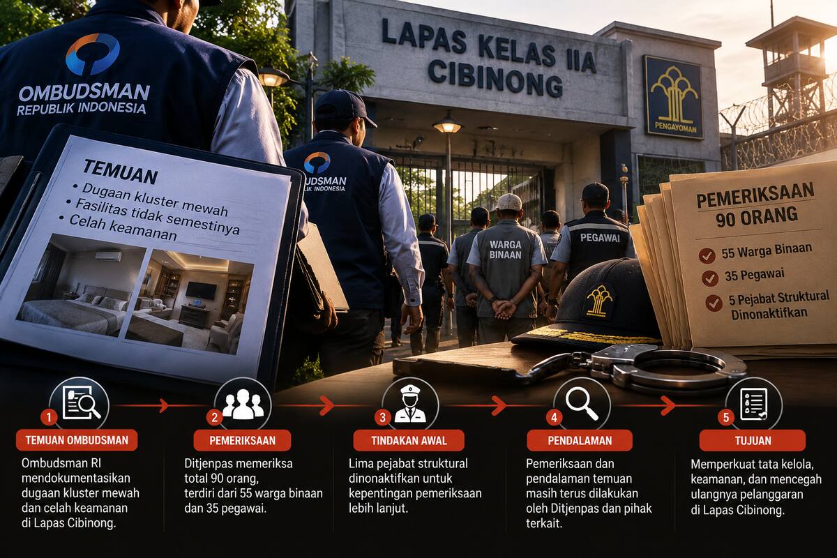 Konteks pemeriksaan dan pengawasan Lapas Kelas IIA Cibinong setelah temuan Ombudsman RI