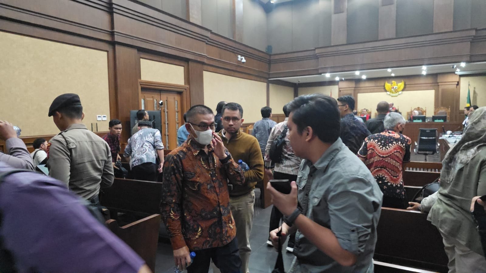 Suasana ruang sidang Pengadilan Tipikor Jakarta Pusat dalam persidangan perkara Bea Cukai