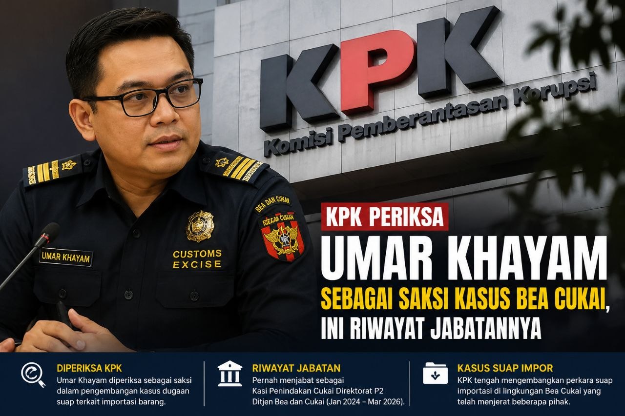 Ilustrasi editorial pemeriksaan Umar Khayam alias Umay dalam pengembangan perkara Bea Cukai