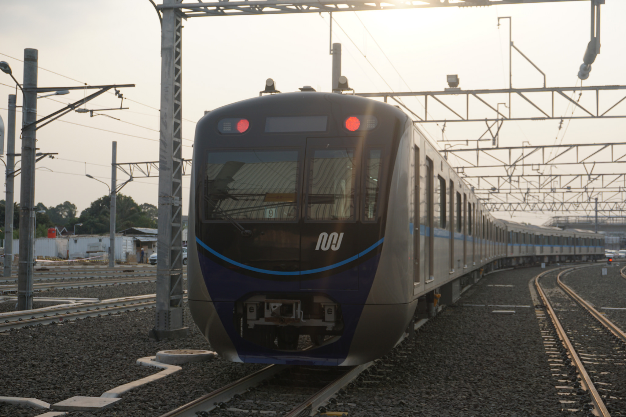 Kereta MRT Jakarta di Depo Lebak Bulus